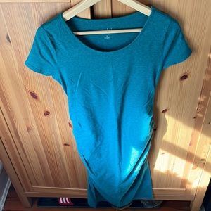 Isabel maternity/target short sleeve bodycon maternity dress, teal, size small